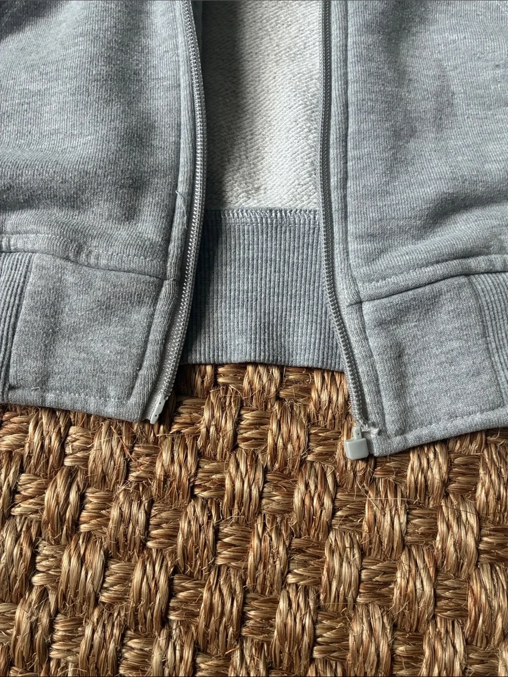 Alo Light Gray Women's Hooded Zip-Up Sweater